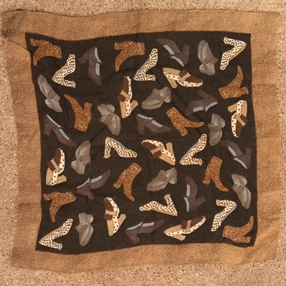 Adorable 100% silk scarf with shoe design